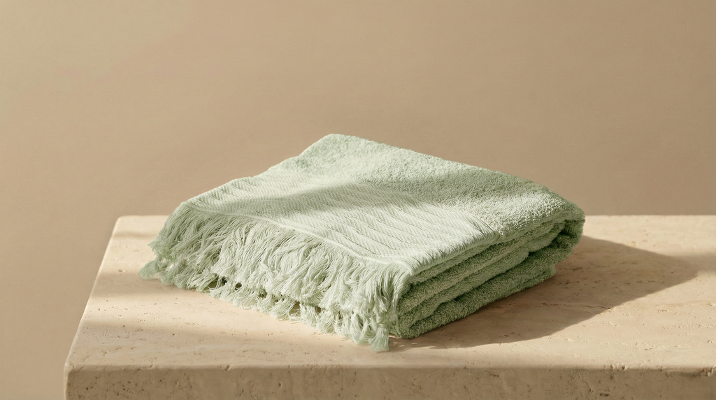NEFER Papyrus Large Bath Sheet Towel 90 X 150 cm – Light Green