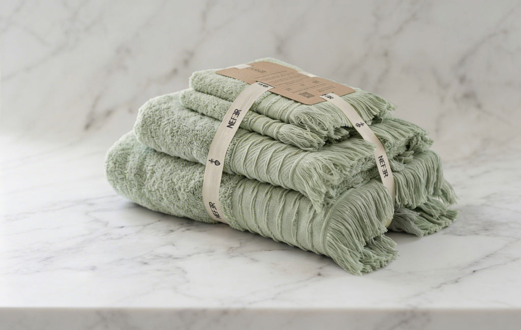 NEFER Papyrus Towel Set – Light Green