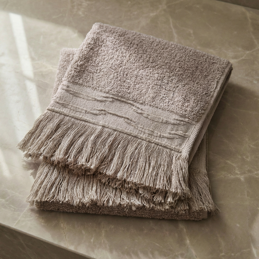 NEFER Karnak  Face Towel 30 X 30 cm – Warm Grey