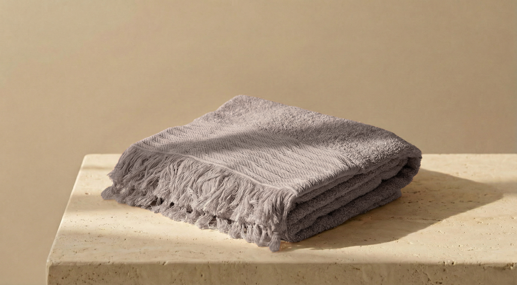 NEFER KARNAK Large Bath Sheet Towel 90 X 150 cm – Warm Grey