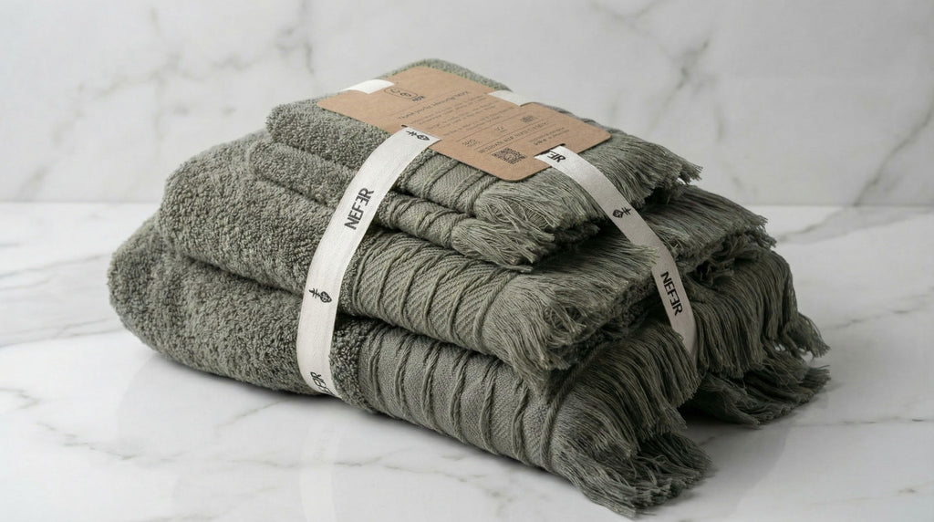 NEFER Oasis Towel Set – Olive Green